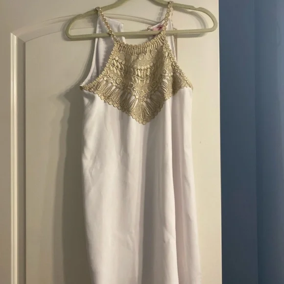 White and gold lilly pulitzer minidress! Size 0.